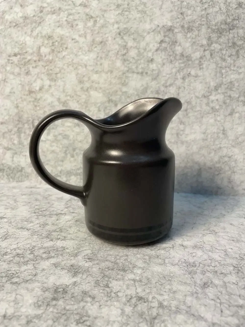 Vintage Pfaltzgraff Midnight Sun Black Matte Stoneware Creamer Pitcher